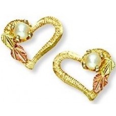 Genuine Pearl Heart Earrings - by Landstrom's